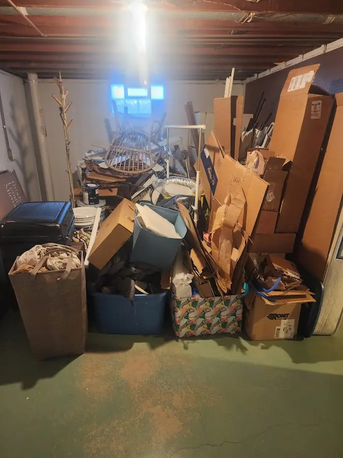 Roll-off dumpster container at job site for Yard Waste Dumpster Rental in Hastings